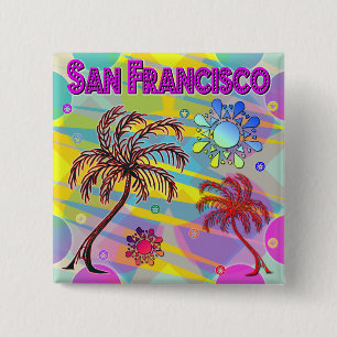 Macaron Carré 5 Cm San Francisco Happy and Hope Button