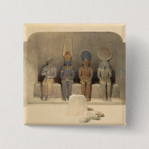 Macaron Carré 5 Cm Sanctuaire du temple d'Abu Simbel, de "Egypte
