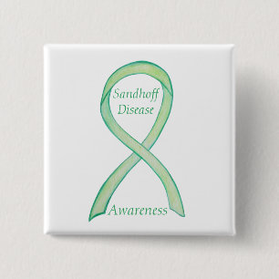 Macaron Carré 5 Cm Sandhoff Maladie Sensibilisation Ruban Pins Person