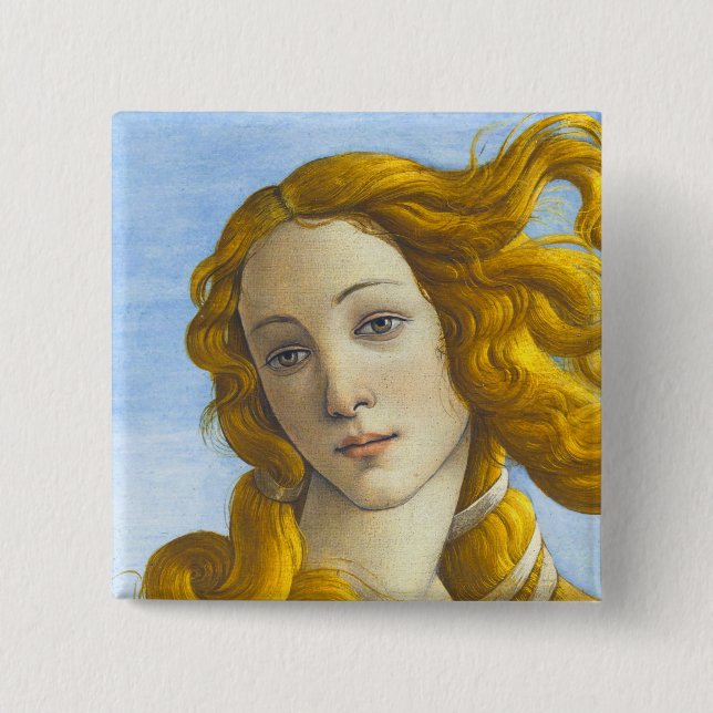 Macaron Carré 5 Cm Sandro Botticelli - Détail de la naissance de Vénu (Devant)