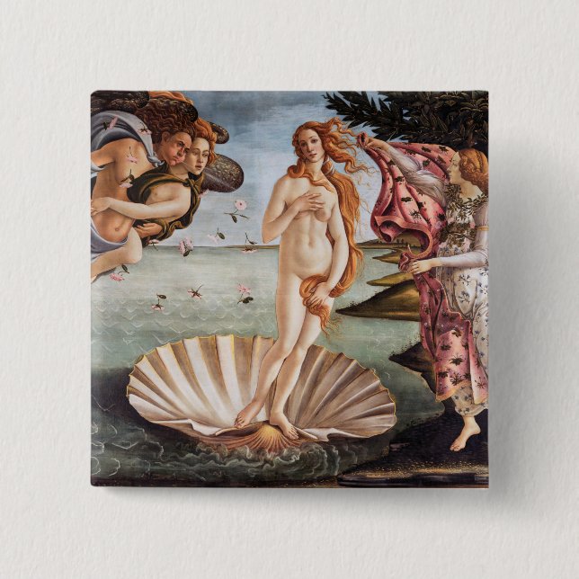 Macaron Carré 5 Cm Sandro Botticelli - Naissance de Vénus (Devant)