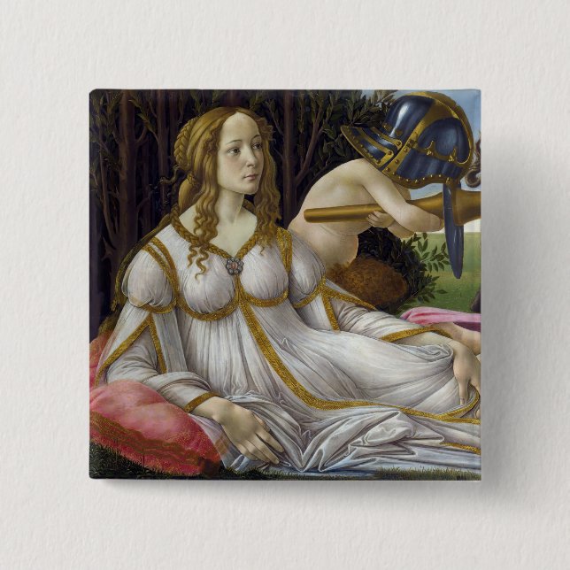 Macaron Carré 5 Cm Sandro Botticelli - Vénus et Mars (Devant)