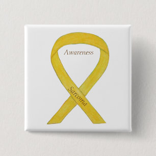 Macaron Carré 5 Cm Sarcoma Yellow Awareness Ruban Personnalisé Pin