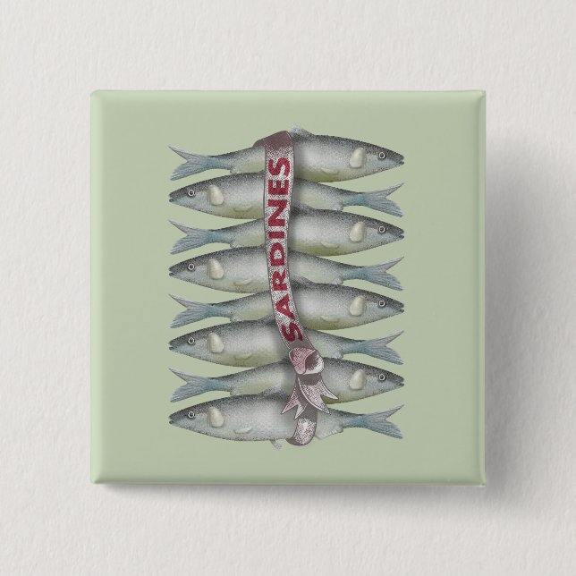 Macaron Carré 5 Cm Sardines fraîches (Devant)