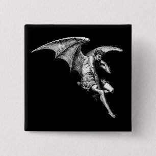 Macaron Carré 5 Cm Satan pensant le Pin