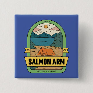 Macaron Carré 5 Cm Saumon Arm Colombie-Britannique Canada Souvenir