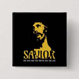 Macaron Carré 5 Cm Sauveur La Voie La Vérité et la Vie
