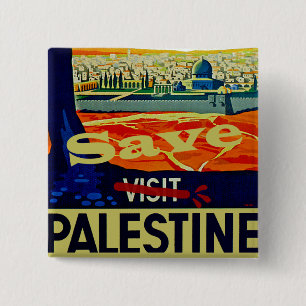 Macaron Carré 5 Cm Sauvez la Palestine