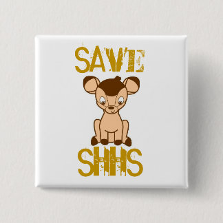 Macaron Carré 5 Cm SAUVEZ le bouton de SHHS