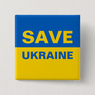Macaron Carré 5 Cm Sauvez le drapeau ukrainien
