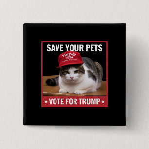 Macaron Carré 5 Cm Sauvez Vos Animaux Votez Trump Élection USA Citati