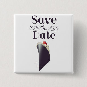 Macaron Carré 5 Cm Save the Date Vintage Nautical invite