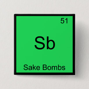 Macaron Carré 5 Cm Sb - Bombes de Saké T-Shirt Symbole d'Élément de C