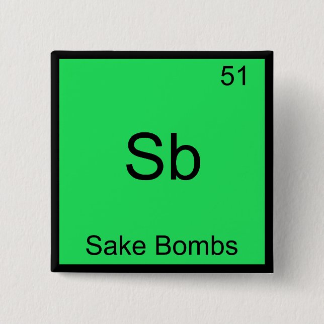 Macaron Carré 5 Cm Sb - Bombes de Saké T-Shirt Symbole d'Élément de C (Devant)