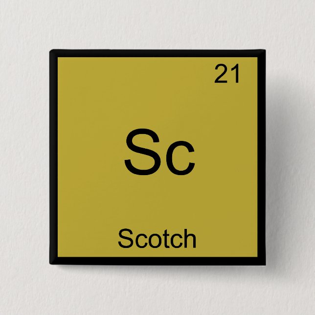 Macaron Carré 5 Cm Sc - Scotch Blague Chimie Symbole Élément T-Shirt (Devant)