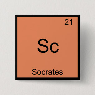 Macaron Carré 5 Cm Sc - Socrate Élément Drôle de Chimie Symbole T-Shi