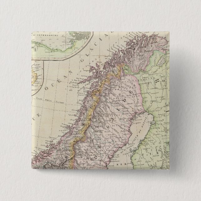 Macaron Carré 5 Cm Scandinavie, Suède (Devant)