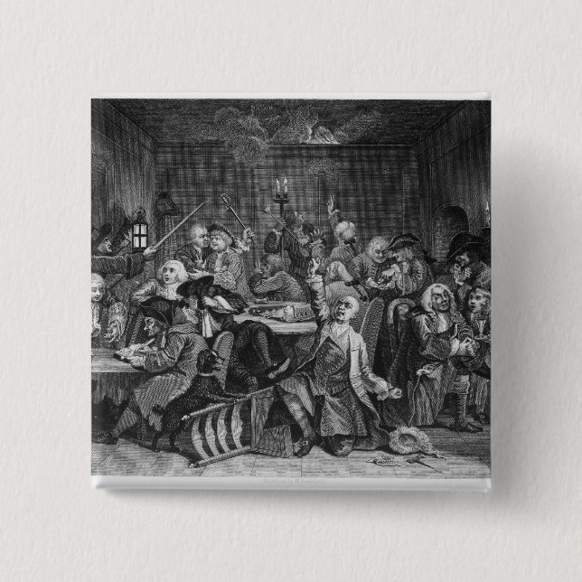 Macaron Carré 5 Cm Scène dans une Chambre de jeu (Devant)