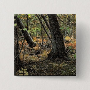 Macaron Carré 5 Cm Scène de forêt automnale
