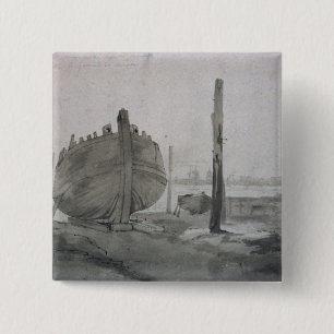 Macaron Carré 5 Cm Scène de rivière de John Constable avec le