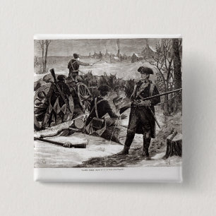 Macaron Carré 5 Cm Scène d'hiver au campement continental d'armée