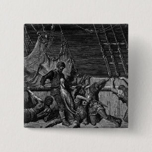 Macaron Carré 5 Cm Scène 'du givre du Mariner antique