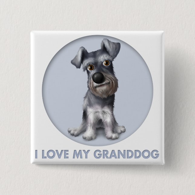 Macaron Carré 5 Cm Schnauzer Granddog (Devant)