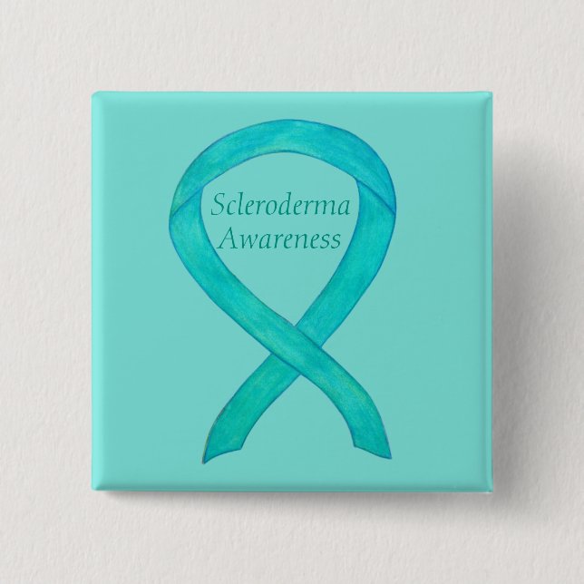 Macaron Carré 5 Cm Scleroderma Sensibilisation Ruban Pins Personnalis (Devant)