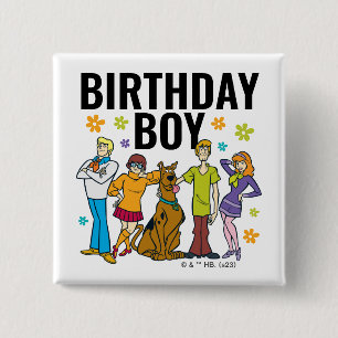 Macaron Carré 5 Cm Scooby-Doo et Gang Birthday Boy