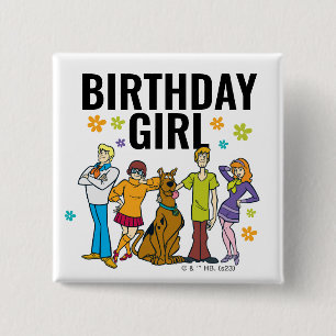 Macaron Carré 5 Cm Scooby-Doo et Gang Birthday Girl