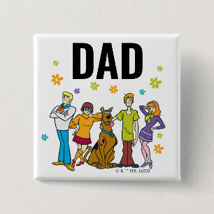 Macaron Carré 5 Cm Scooby-Doo et le père de l'enfant de Gang Birthday