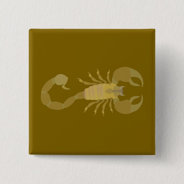 Macaron Carré 5 Cm Scorpion (Devant)