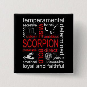 Macaron Carré 5 Cm Scorpion signe zodiaque
