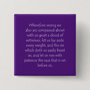 Macaron Carré 5 Cm Scripture Quote Hebrews 12 1
