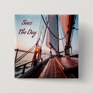 Macaron Carré 5 Cm Seas The Day Sailing Boating Ocean
