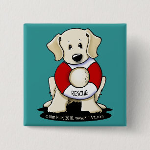 Macaron Carré 5 Cm Secourir la broche du bouton Lab