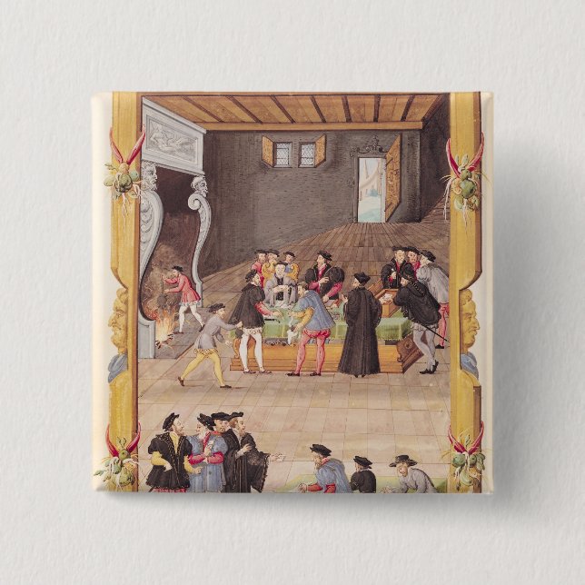 Macaron Carré 5 Cm Secrétaire de notaires et du Roi (Devant)