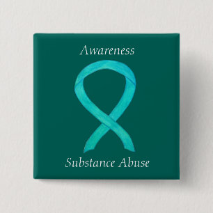 Macaron Carré 5 Cm Sensibilisation à l'abus de substances Épingle de 