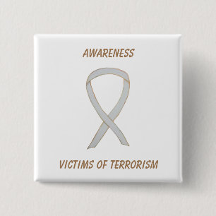 Macaron Carré 5 Cm Sensibilisation aux victimes du terrorisme Épine à