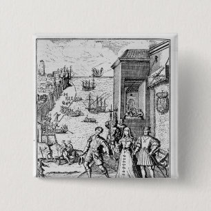 Macaron Carré 5 Cm Séparation de Columbus avec Ferdinand et