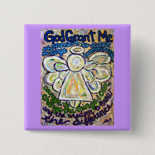 Macaron Carré 5 Cm Serenity Prière Angel Art Peinture Pin