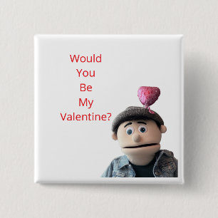 Macaron Carré 5 Cm Seriez-vous ma Saint-Valentin?
