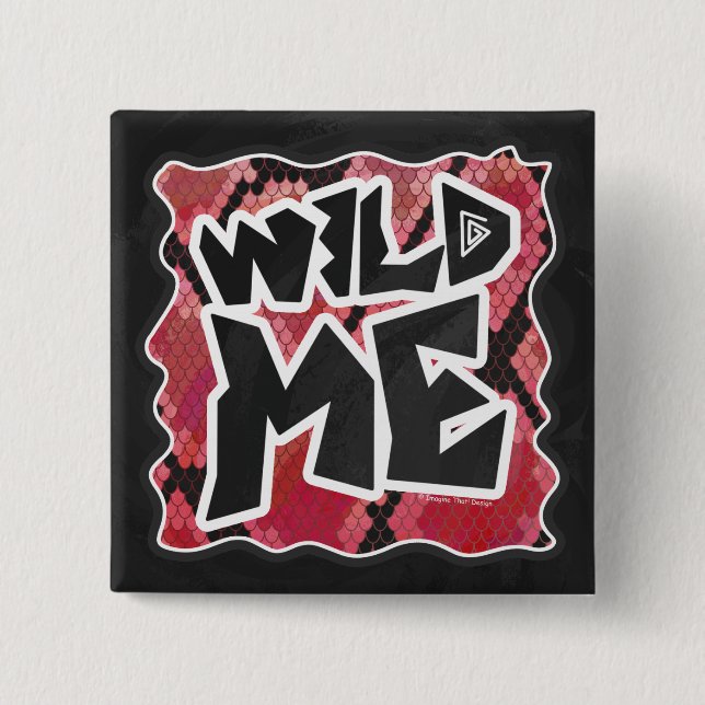 Macaron Carré 5 Cm Serpent Wild Me Black et Red Print (Devant)