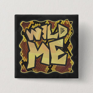 Macaron Carré 5 Cm Serpent Wild Me Brown et imprimé or
