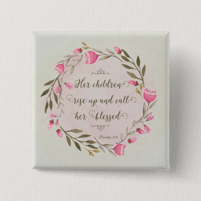 Macaron Carré 5 Cm Ses Enfants Se Laissent Et L'Appelent Bénie (Devant)