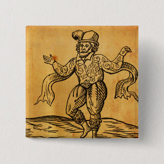 Macaron Carré 5 Cm Shakespeare bouton de carré de gravure sur bois en
