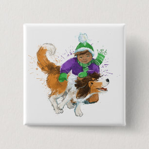 Macaron Carré 5 Cm Sheldon le Sheltie et son garçon
