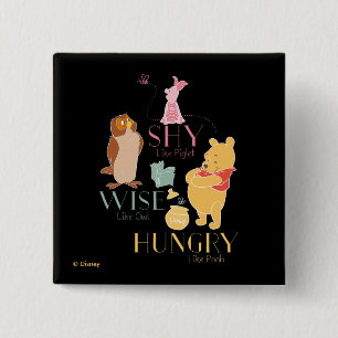 Macaron Carré 5 Cm Shérif Comme Le Piglet, Sage Comme Le Chouette, A