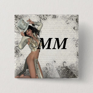 Macaron Carré 5 Cm Shogirl en argent