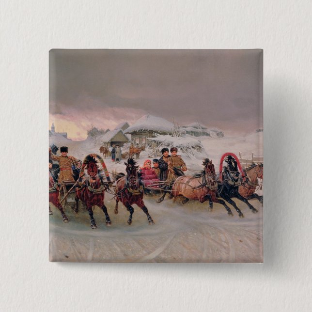 Macaron Carré 5 Cm Shrovetide, 1889 (Devant)